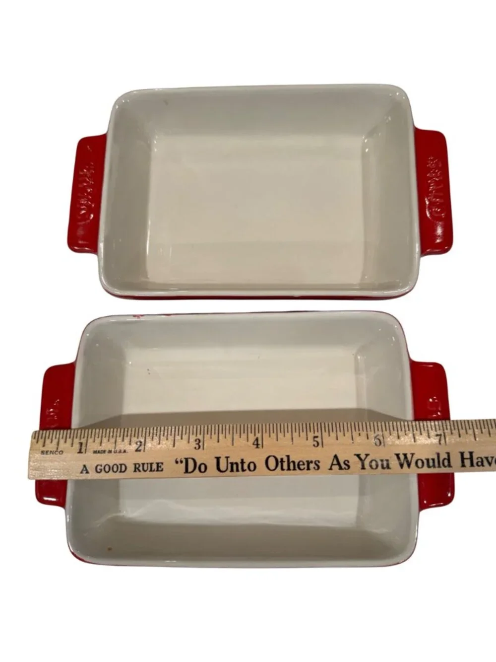 Reposhing-- Red Ceramic Rectangular Baking Dish - Set of 2